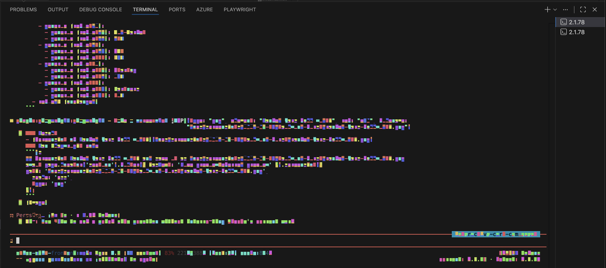 throughiris_'s tweet photo. @claudeai  Claude has been making some really interesting glitch art for me in the terminal, which might sound like I'm casting shade but I'm not. It goes away pretty quickly and it's actually genuinely cool to see although I'm sure the developers will be working to fix it https://t.co/CYbNtfXIQB
