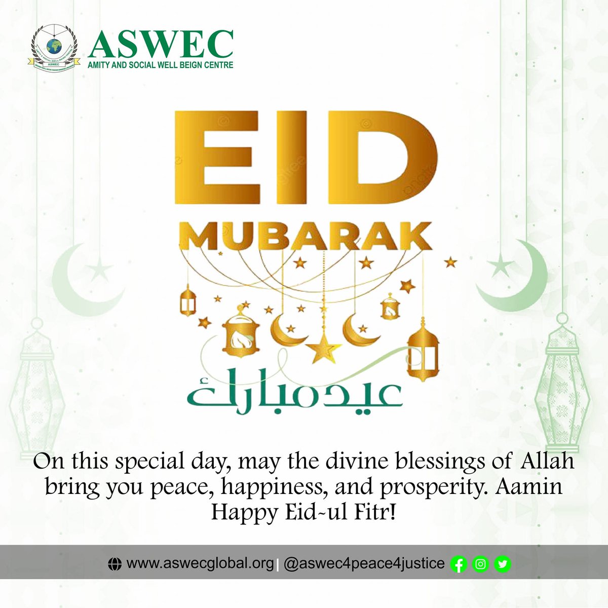 Aswec4peace's tweet photo. On this day, may the divine blessings of Allah bring you peace, happiness, and prosperity. (AMEN).

Happy Eidul-Fitr

#happyeid 
#HappyEidulFitr2026
#peace 
#aswec4peace4justice https://t.co/Twfl2bgkcG