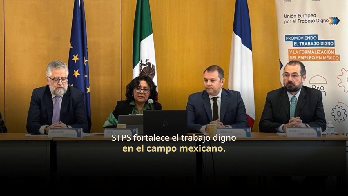 STPS_mx's tweet photo. Fortalecemos el trabajo digno en el campo mexicano.

Junto al proyecto #EU4DecentWork de la @UEenMexico, realizamos una reunión técnica para mejorar la inspección laboral en el sector agrario.

Intercambiamos buenas prácticas para que el trabajo digno sea una realidad en todo 🇲🇽. https://t.co/4mxGP507Ra