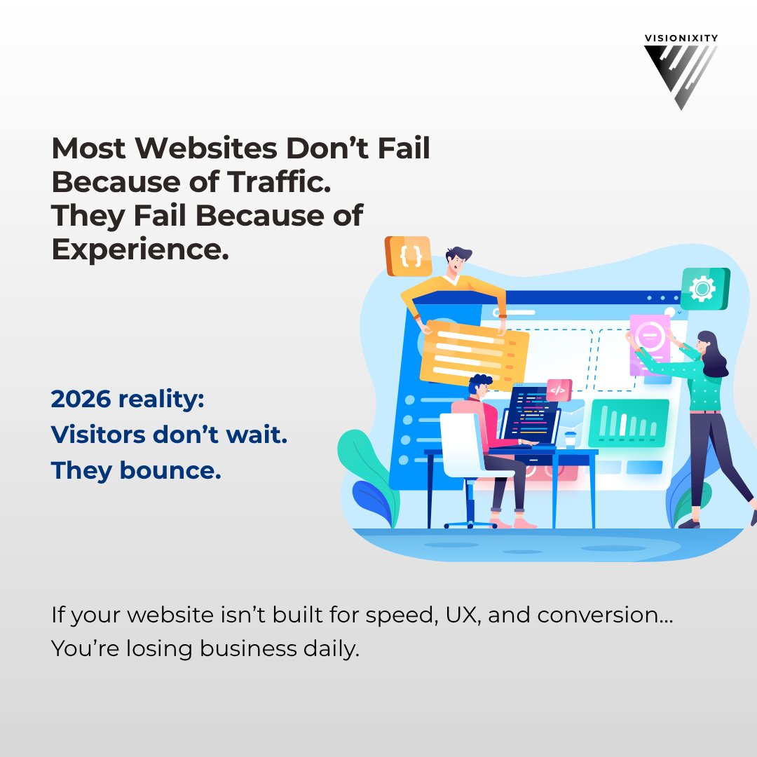 visionixity's tweet photo. Most websites don’t fail due to traffic they fail due to poor experience. Speed UX and conversion define success in 2026.
At Visionixity we build high performance websites that actually convert.
#visionixity #webdevelopment #webdesigning #digitaltransformation #techinnovation https://t.co/XgDIpSRIKD