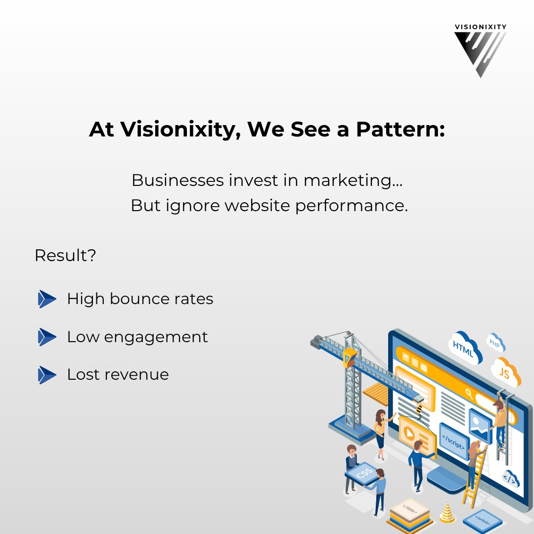 visionixity's tweet photo. Most websites don’t fail due to traffic they fail due to poor experience. Speed UX and conversion define success in 2026.
At Visionixity we build high performance websites that actually convert.
#visionixity #webdevelopment #webdesigning #digitaltransformation #techinnovation https://t.co/XgDIpSRIKD