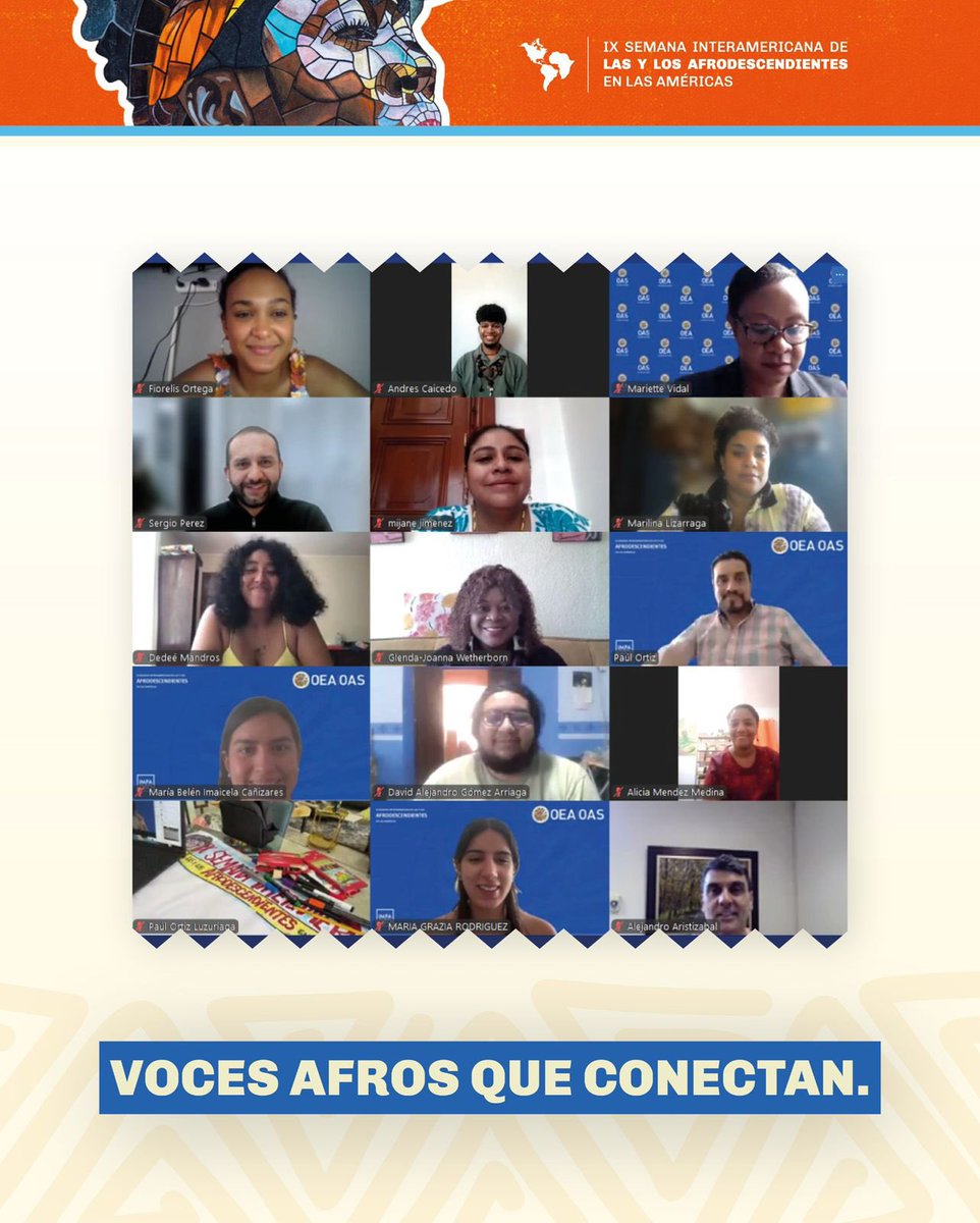 ¡Ya comenzó el hackatón Colaboratorio de Innovación: Voces Afro que Conectan — Liderazgo para el Multilateralismo!

Todo listo para la Semana Interamericana de las y los Afrodescendientes en las Américas.💪🏿💪🏾💪🏽

Jóvenes de todo el hemisferio unidos para visibilizar sus voces y