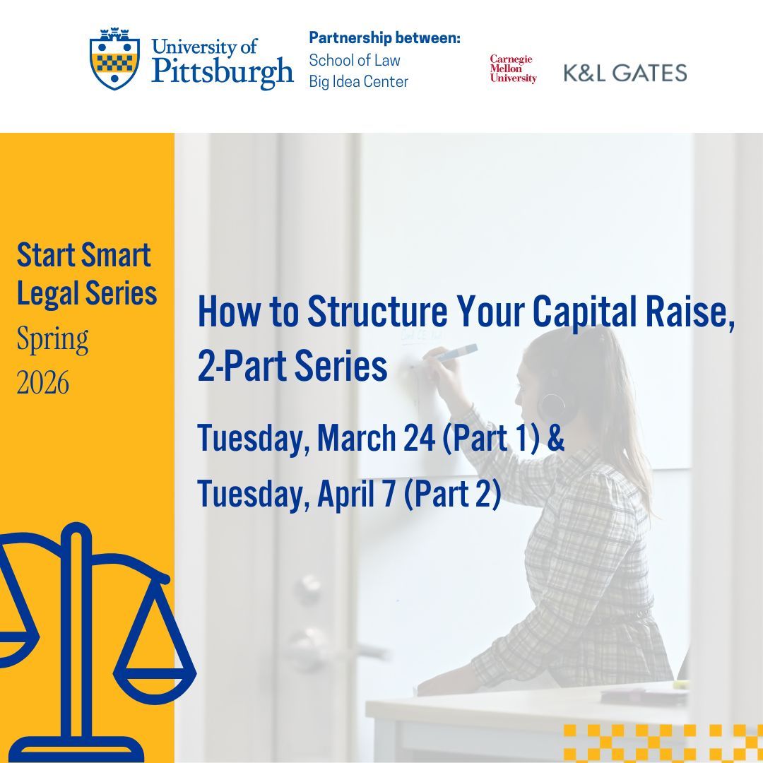 pittbigidea's tweet photo. 🤝 Want hands-on experience negotiating a startup term sheet?
This two-part Start Smart series with @pittlaw takes you from funding fundamentals to an interactive negotiation workshop with attorneys.
📅 Mar 24 &amp; Apr 7
🔗 Register for Part 1: https://t.co/AjSHlveeif https://t.co/D6eFJELgiH