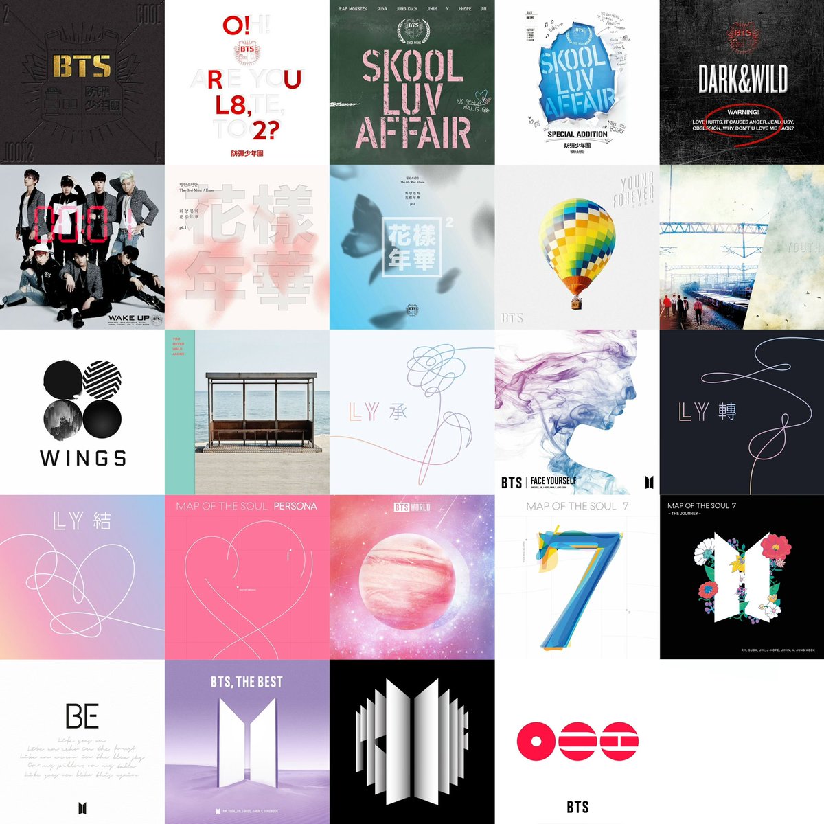 NO OTHER ARTIST CAN TOUCH BTS’ DISCOGRAPHY LIKE HOW CAN YOU COMPETE WITH THIS??? YOU JUST CAN’T.