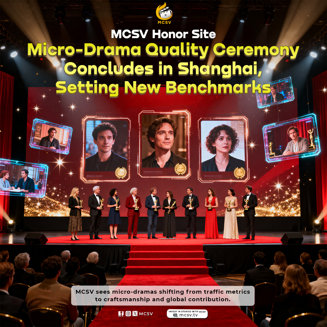 MCSV_Music's tweet image. MCSV Honor Site: Shanghai Quality Ceremony Concludes

Shanghai honors micro-drama craftsmanship, shifting from traffic metrics to premium quality. 

🔗 mcsv.tv
#QualityCeremony #IndustryTrends #PremiumContent #NarrativeDepth #ArtisticTexture #MarketReputation
