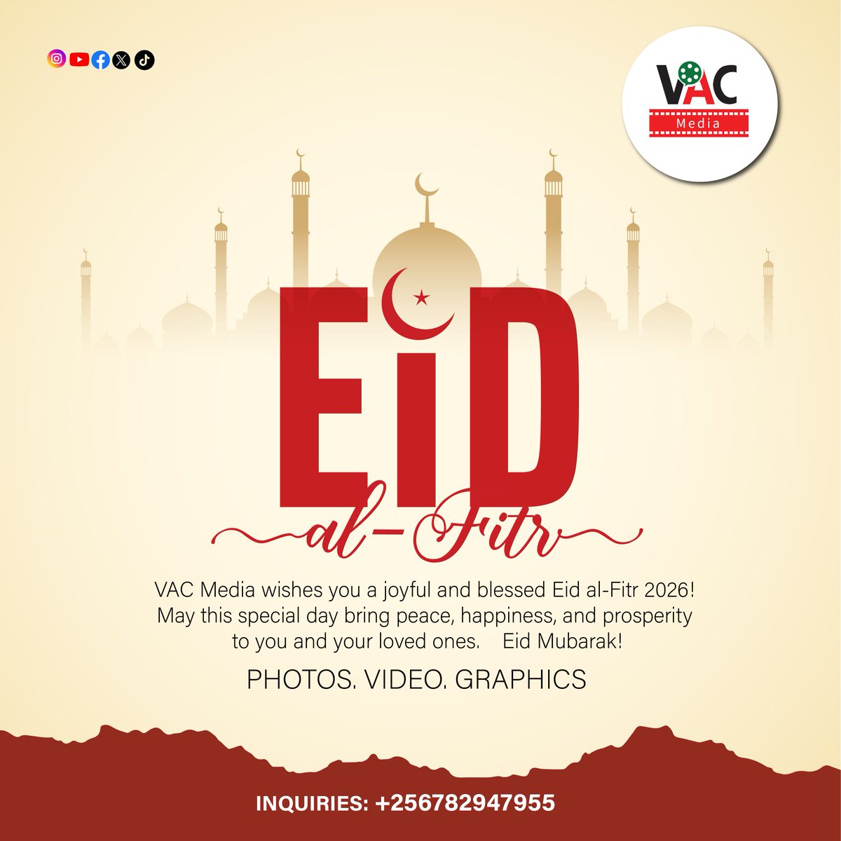 Happy Eid.
#graphics #Photography #Videography 
Call us on +256782947955