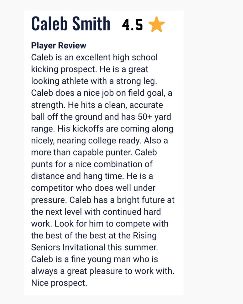 Caleb Smith ‘27 - Combo Kicker/H 704-923-6258 tweet media