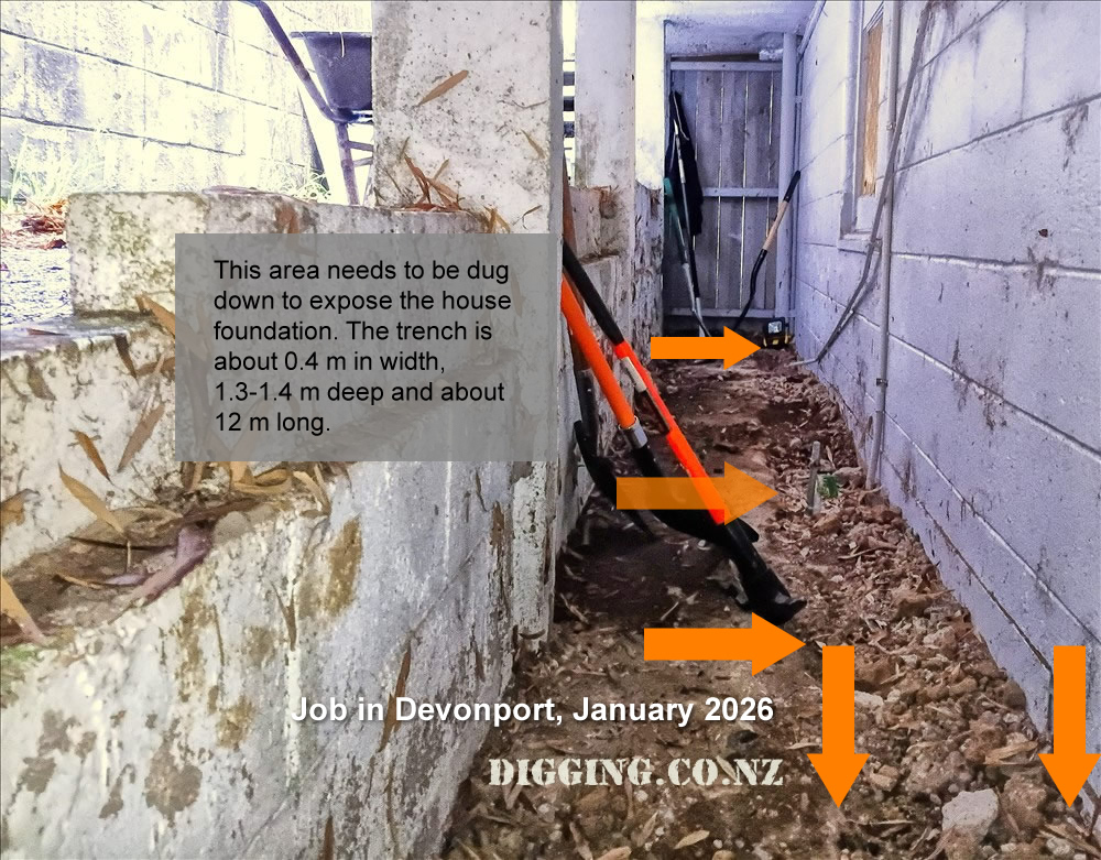 Digging_co_nz's tweet photo. Digging by hand – excavate ground to the house foundation. Digging in the basement.
This area needs to be dug down to expose the house foundation. The trench is about 0.4 m in width, 1.3-1.4 m deep and about 12 m long. 
https://t.co/kjeX24FYwl

#digging_manually, #small_space https://t.co/enj6citsNI