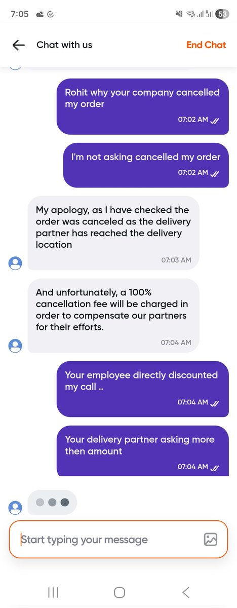 VaishnavDi's tweet photo. I'm said u ur delevery partner not gived my order he was called me asked me code that time I'm call you. Day by day you r not improv your service. I'm used sometimes   
@zomato next time I'm used only @zomatocare . https://t.co/nrwni0vXwK
