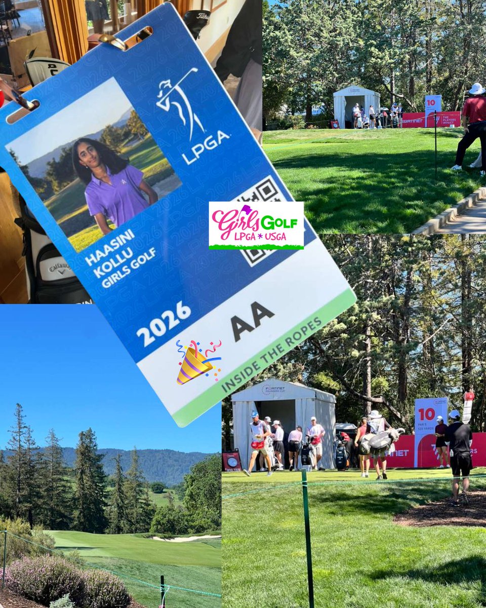 HaasiniKollu's tweet photo. HOW is this real?! 🤯⛳️

INSIDE THE ROPES at the Fortinet Founders Cup 😭🔥

Representing LPGA*USGA Girls Golf National Board 💚

From dreaming about this… to actually living it. WOW ❤️ https://t.co/71a2VRquF8