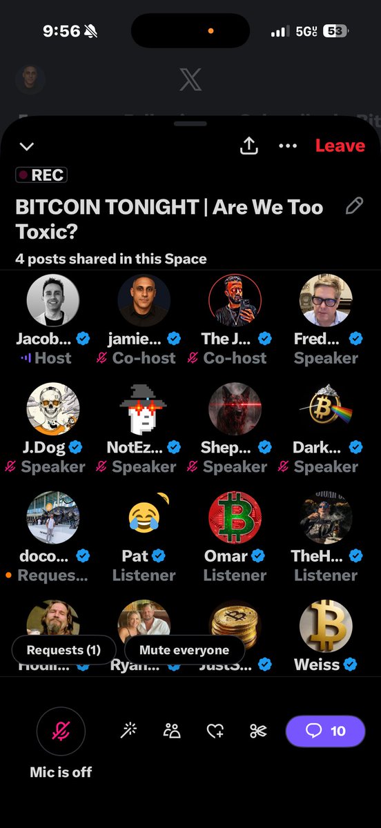 <a href="/ICOffenderII/">yellow.🍌🍞</a> - come visit our Bitcoin Tonight Space and earn your vote vs Darkside 👀
<a href="/bitcoin_bugle/">Bugle.News 📯</a> 
<a href="/dotkrueger/">Fred Krueger</a> <a href="/jprice614/">Jacob Price</a> <a href="/Tank_Hankerous/">Pat</a> <a href="/JM_speakss/">The Journey Man</a> 

Repost this until Yellow shows up