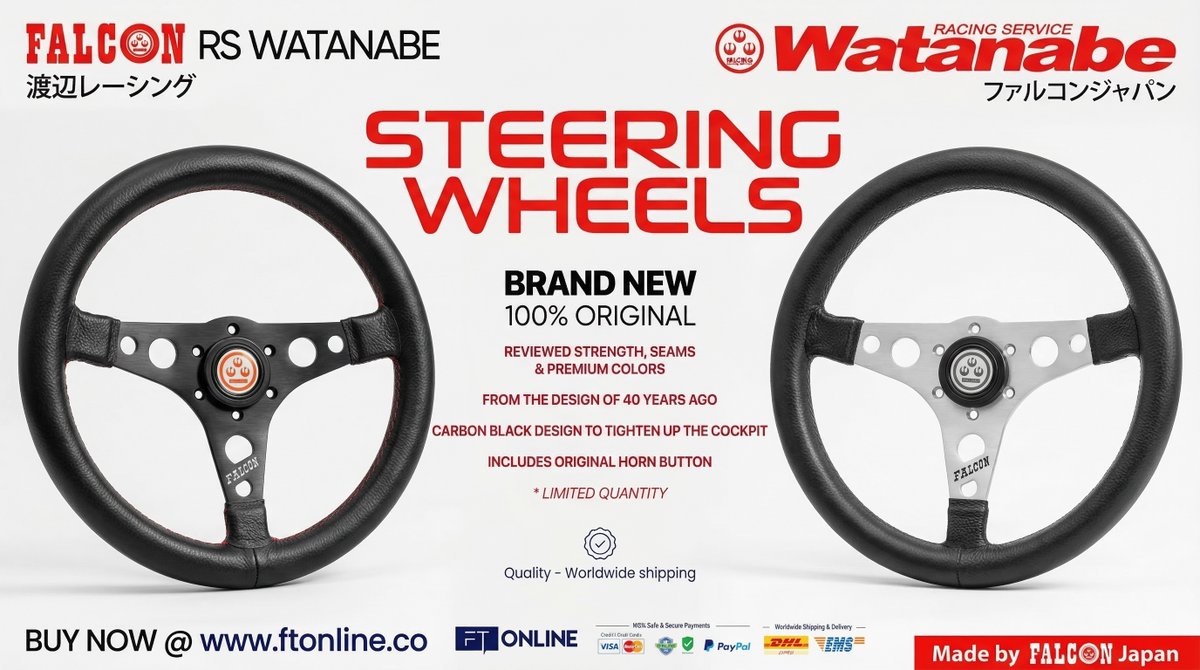FascoTrading's tweet photo. RS Watanabe Falcon Steering Wheel Limited Edition - Silver / Black

Buy Now @ https://t.co/lNDzxKMSzY

Made in Japan 🇯🇵 - Worldwide Shipping

* Limited Stocks Available

#FalconJapan #watanabe #ftonline #limitededition #silver #black #rswatanabe https://t.co/pUHdxGE4tM