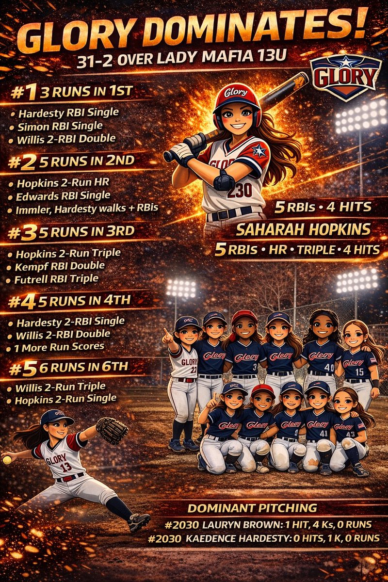 MWillis43's tweet image. 31 runs. Total team effort. Love this team! ❤️ #Glory