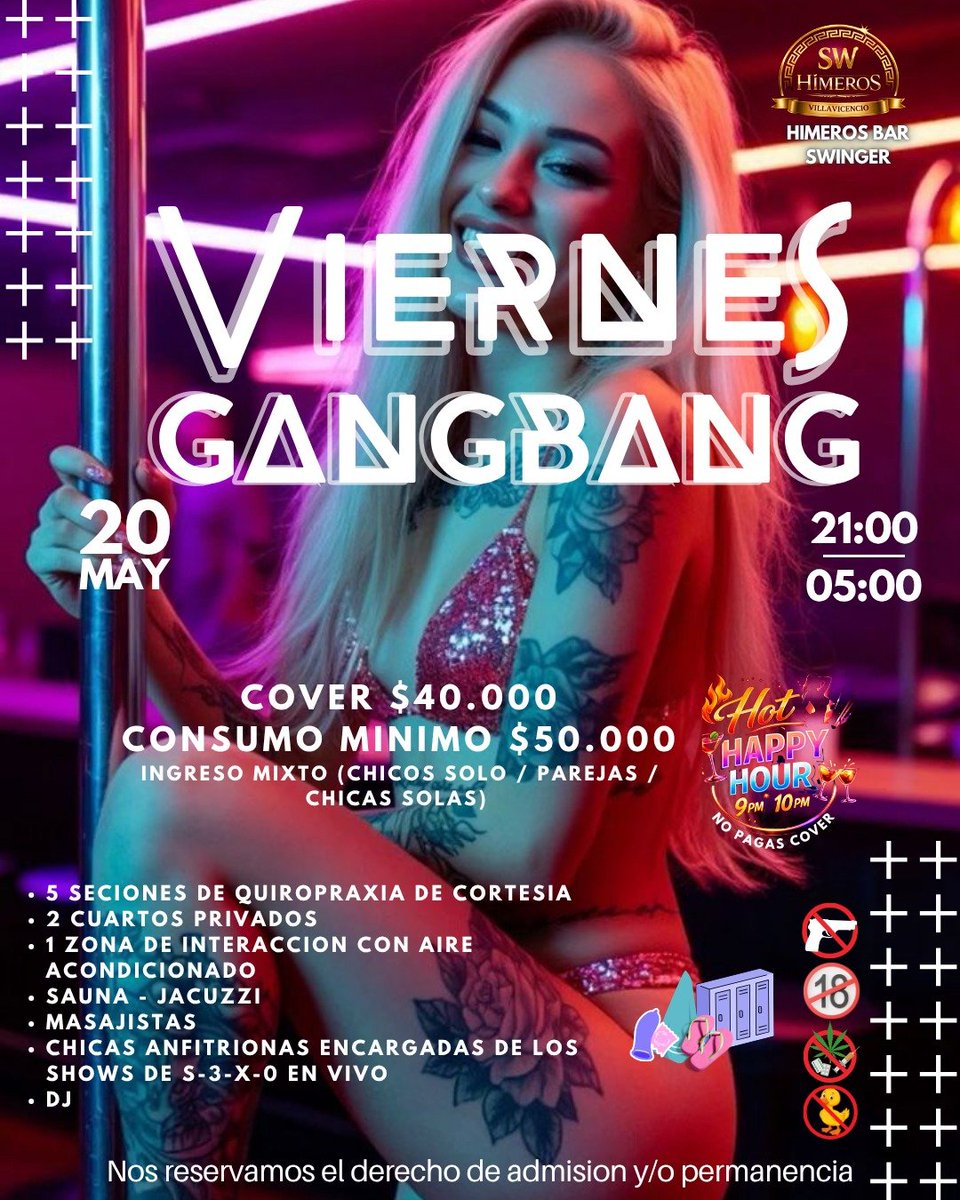 🔥 ¡MAÑANA VIERNES… TIRAMOS LA CASA POR LA VENTANA! 🔥
Prepárate para una noche donde TODO puede pasar… 😈
✨ De 9PM a 10PM NO PAGAS COVER
💆‍♀️ 5 sesiones de quiropraxia totalmente GRATIS (relájate antes de desatarte)
🔥 Shows que suben la temperatura al máximo
🍸 Ambiente