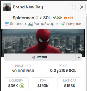 when #1 on DEX?

$Spiderman

ASwb21az441NXoGP524CHnjnSKYdCpzpqsHoaDi5pump