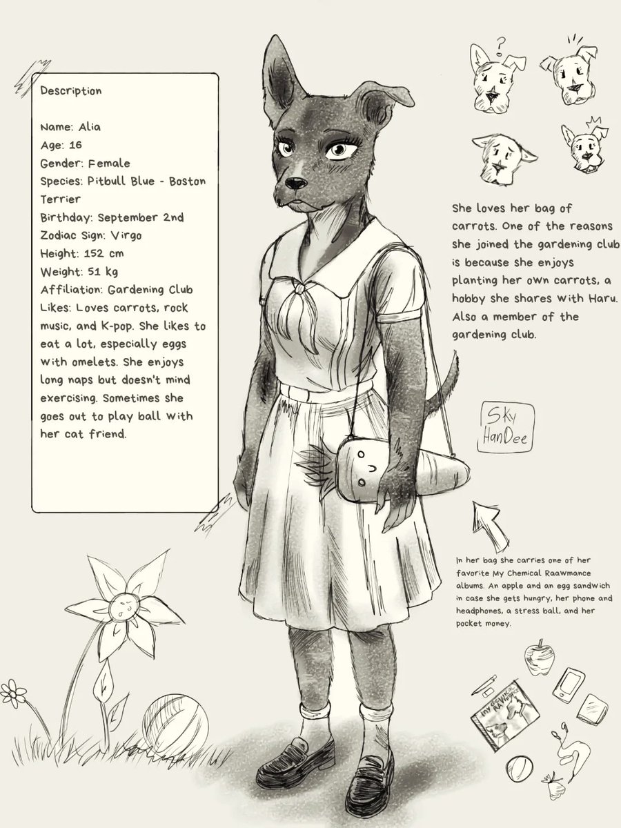 Hice este dibujo de mi perrita inspirado en el anime Beastars, me pareció tierno imaginar cómo se vería siendo un personaje. Ama mucho las zanahorias. Imagine que disfrutaría el club de jardinería pero se desesperaría porque la comida no crece rápido. #beastars #furry #furryfarts