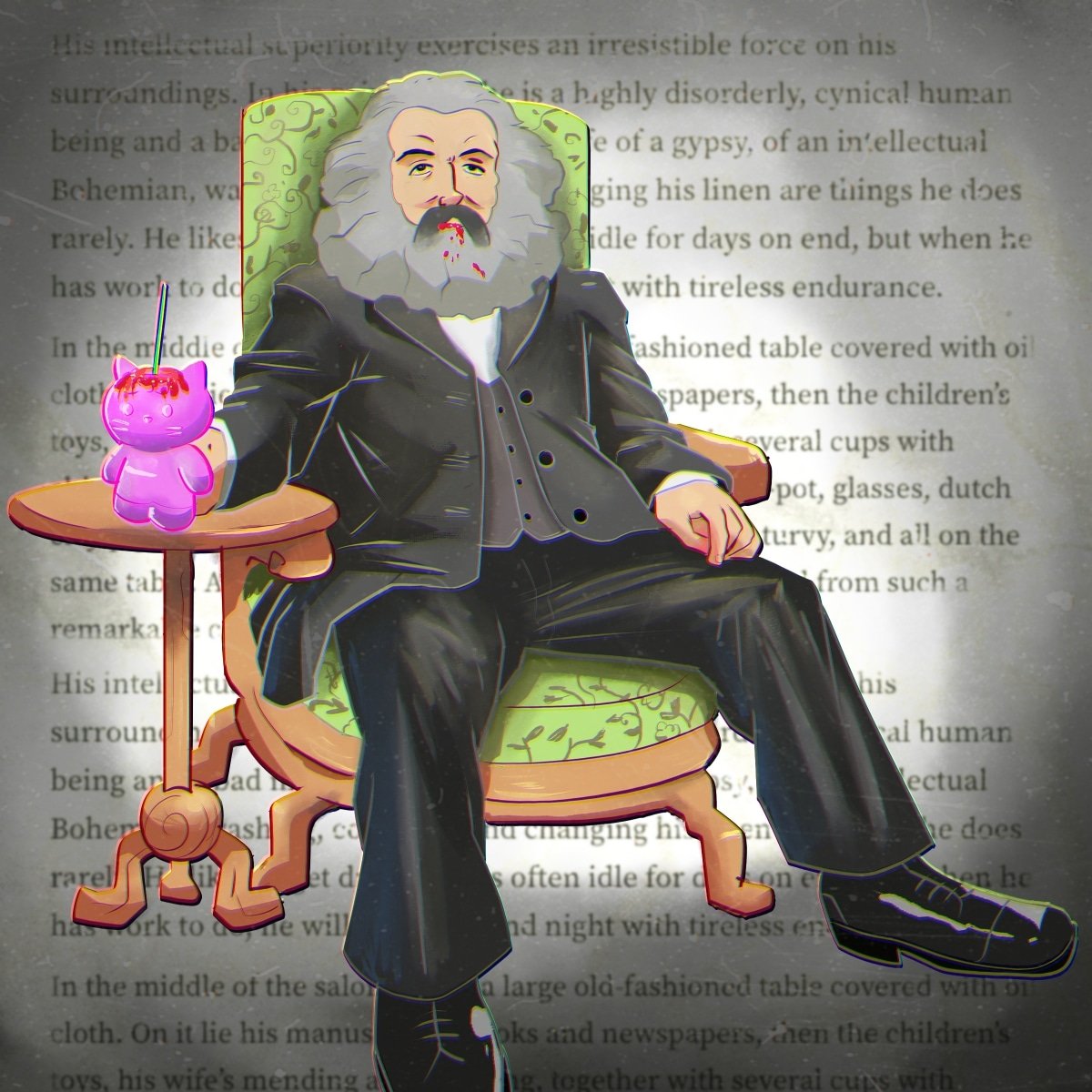 sanchezu_san's tweet photo. -Si Marx estuviera vivo sería ML
-No! si Marx estuviera vivo sería maoista.

Marx si estuviera vivo:
Puedo ver las relaciones de producción mundial en esta Kitty Chela. https://t.co/NTRf7YzLdQ