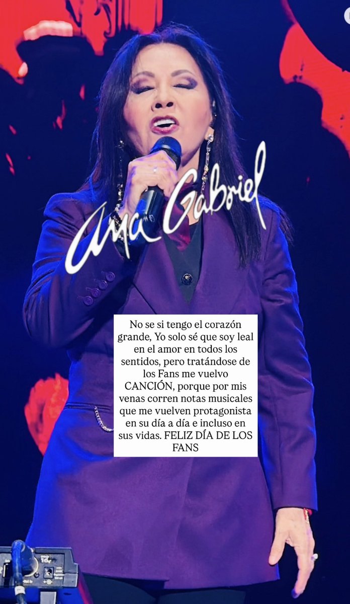 No se si tengo el corazón grande, Yo solo sé que soy leal en el amor en todos los sentidos, pero tratándose de los Fans me vuelvo CANCIÓN, porque por mis venas corren notas musicales que me vuelven protagonista en su día a día e incluso en sus vidas. FELIZ DÍA DE LOS FANS