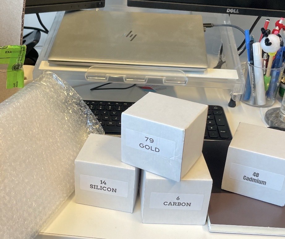 MissIgraine's tweet photo. The photo I sent you the radiology office instead of my referral ๐คฆโโ๏ธ๐
An image focussed on 4 small white square boxes with elements from periodic table. Labelled:
14 - Silcon
79 - Gold
6 - Carbon
48 - Cadmium
#FridayFail https://t.co/54EIrfH238