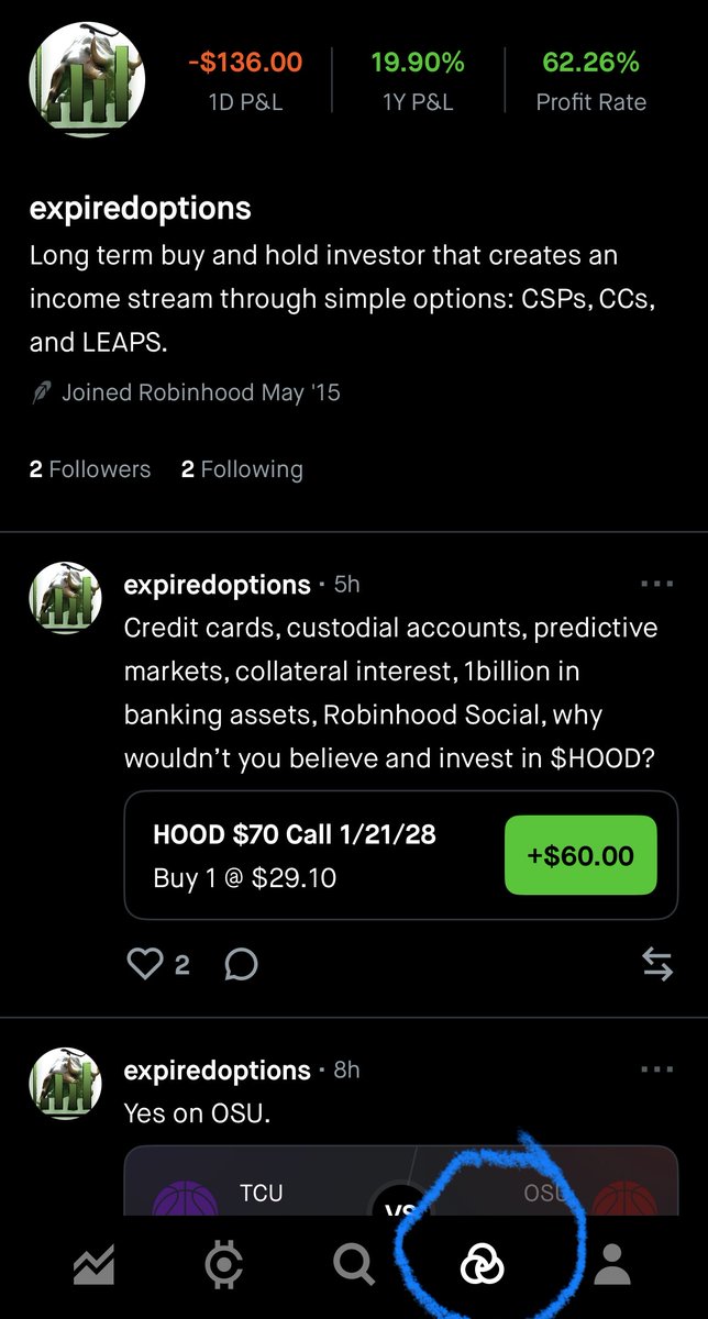 ExpiredOptions0's tweet photo. Received access to Robinhood Social. $HOOD

Yesterday I started to get interest on the $40k collateral and today I got Robinhood Social. They just keep innovating! https://t.co/LSatQflNnv
