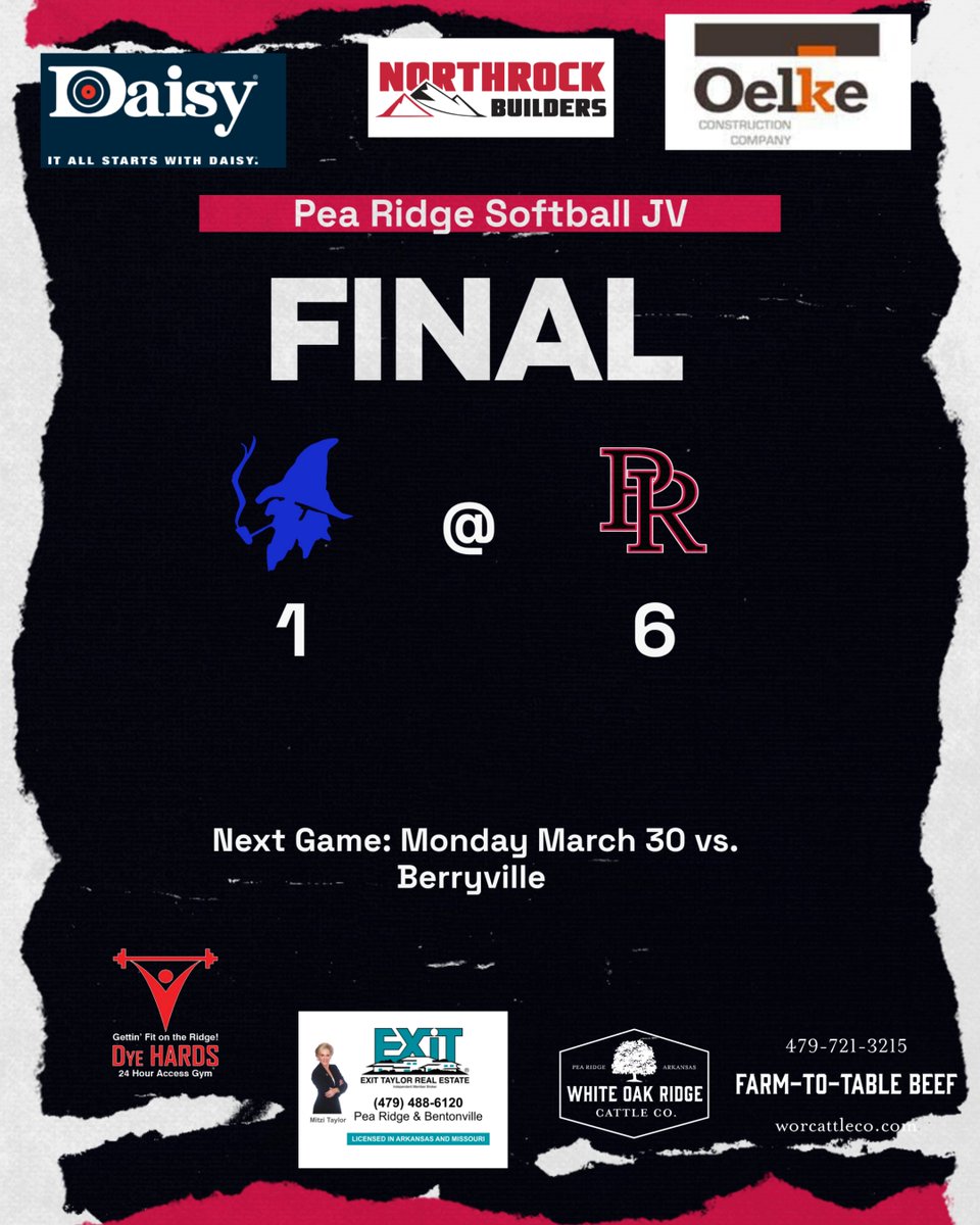 Pea Ridge Softball tweet media