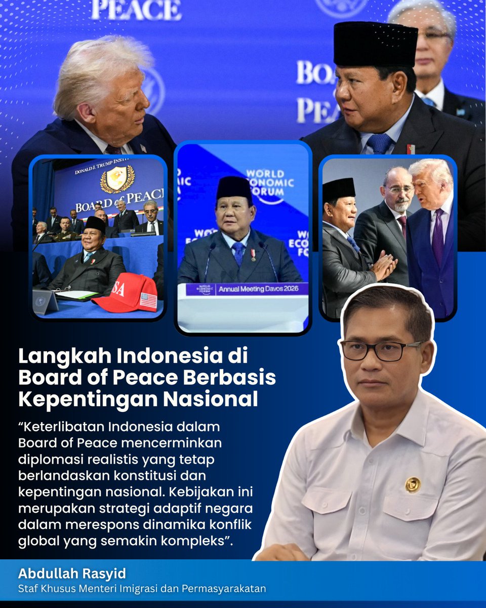 updateeterus's tweet photo. Di tengah ketegangan Amerika dan Iran, Indonesia harus berdiri tegak agar BoP tidak menjadi alat kepentingan sepihak.

#BoardofPeace
#Diplomasi
#Perdamaian
#Indonesia
#KepentinganNasional https://t.co/33QSK4083c