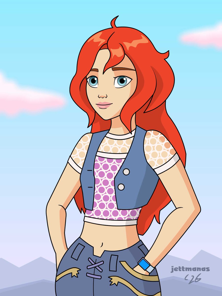 Enjoyed the 13 ep '25 Netflix cg reboot: Winx club- The Magic is Back. Rather than mimic the detailed cg, I simplified &amp; loosened up for Bloom. Now I've seen it all for Winx. 🙂Rights to Rainbow SpA. #fanart #winxclubthemagicisback #winxclub #bloom #animation