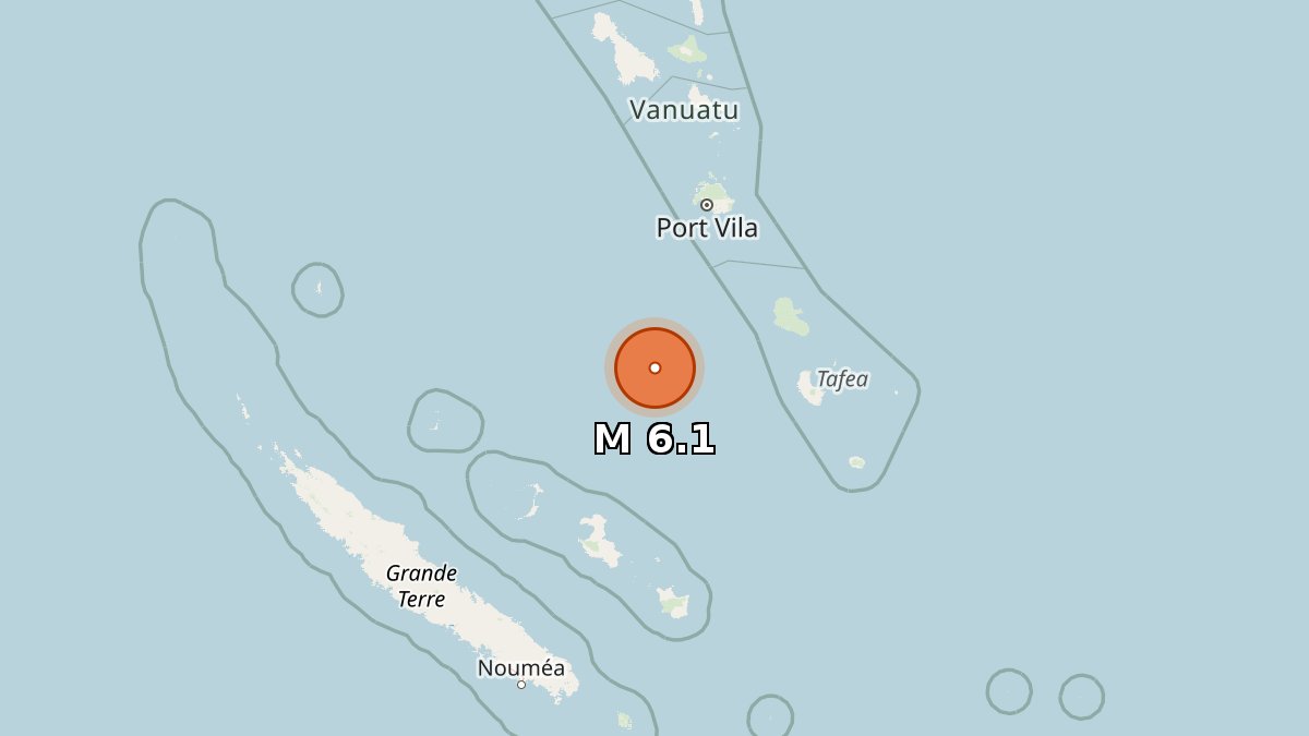 NewEarthquake's tweet photo. 6.1 earthquake 🟠

📍 100 km WNW of Isangel, Vanuatu
🕒 Mar 20 2:30:33 UTC (18m ago)
⬇️ Depth: 10 km

https://t.co/ubfxAR0JlJ https://t.co/xpoC1V5l2O