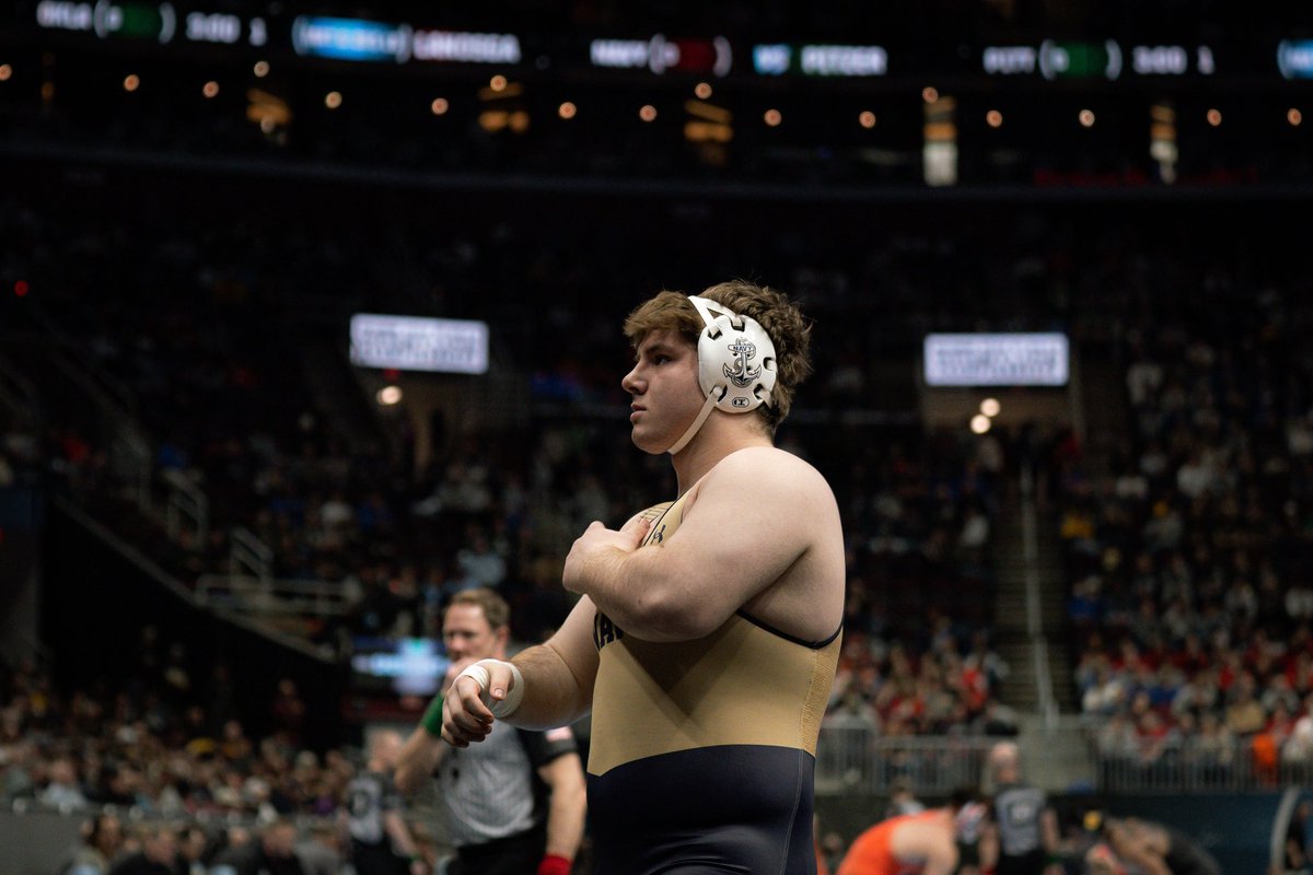 NavyWrestling's tweet photo. Day one action comes to a close for the midshipmen. We have 3 men advancing to tomorrow. 4/c Caedyn Ricciardi, 4/C Spencer Lanosga, and 2/C Danny Wask. https://t.co/3cDXyTnSnJ