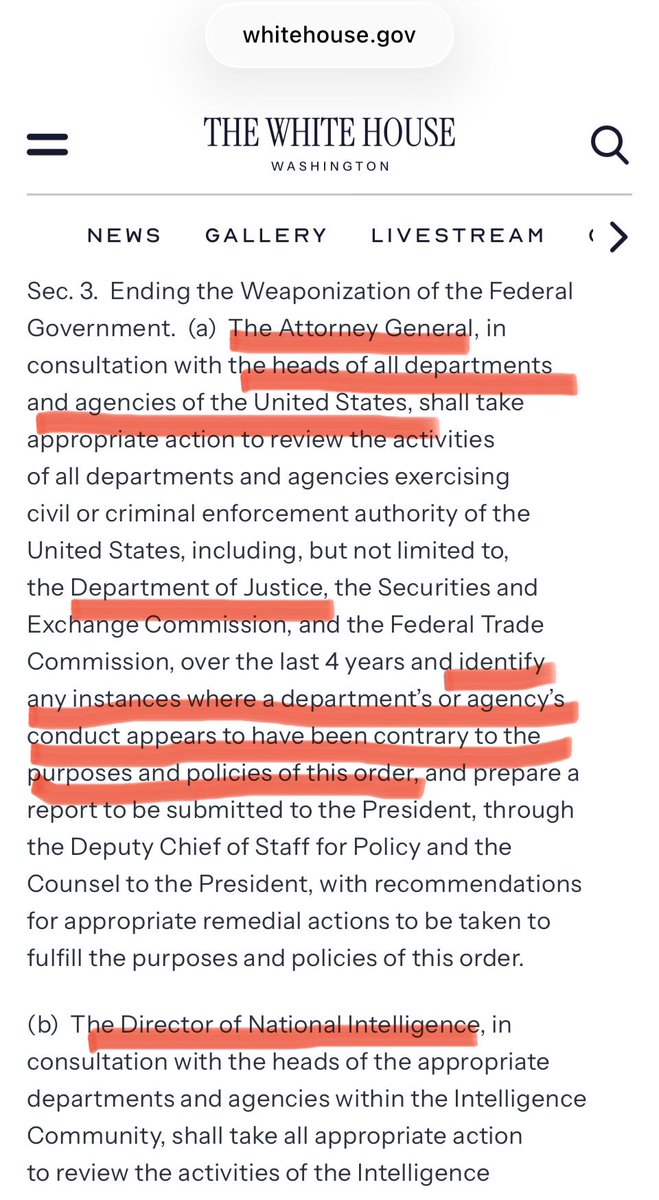 <a href="/WhiteHouse/">The White House</a> <a href="/POTUS/">President Donald J. Trump</a> <a href="/VP/">Vice President JD Vance</a> <a href="/AGPamBondi/">Attorney General Pamela Bondi</a> <a href="/DAGToddBlanche/">Todd Blanche</a> <a href="/FBIDirectorKash/">FBI Director Kash Patel</a> <a href="/DNIGabbard/">DNI Tulsi Gabbard</a> <a href="/SDNYnews/">US Attorney SDNY</a> <a href="/RobFinnertyUSA/">Rob Finnerty</a> <a href="/CaraCastronuova/">Cara Castronuova</a> 
Dear President Trump,
Most respectfully, I wish to bring to your attention long outstanding and ongoing weaponized political prosecutions initiated by the
