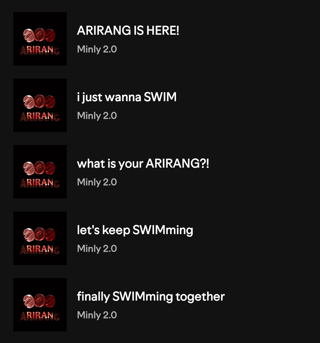 onetwo3D's tweet image. — Playlists de Spotify enfocadas en 'SWIM' y 'ARIRANG' de BTS.

#BTS #방탄소년단 #BTS_ARIRANG
#BTS_SWIM #KEEPSWIMMING