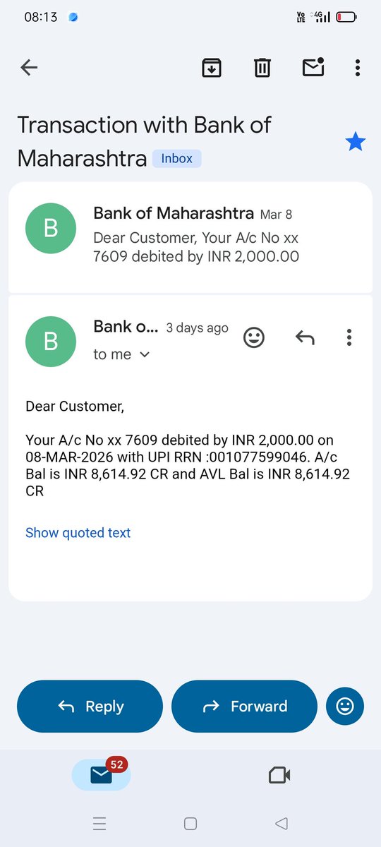 AmarNat26836469's tweet photo. 🚨 Phone stolen → ₹4900 withdrawn from SBI ATM + UPI fraud via PhonePe(2k+2k) (7–8 Mar)
All details available but no action by police/cyber cell. Bank also not responding.
Pls help 🙏
@DelhiPolice @CyberDost @RBI @mahabank @TheOfficialSBI @PhonePe_ #cybercrime #fraud @mahabank https://t.co/kGZKUyUYbL