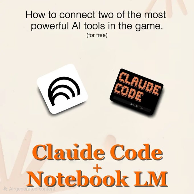 This feels unfair.

Connecting Claude Code with NotebookLM unlocks a system that can turn anything into structured outputs.

And almost no one is using it yet:

↓