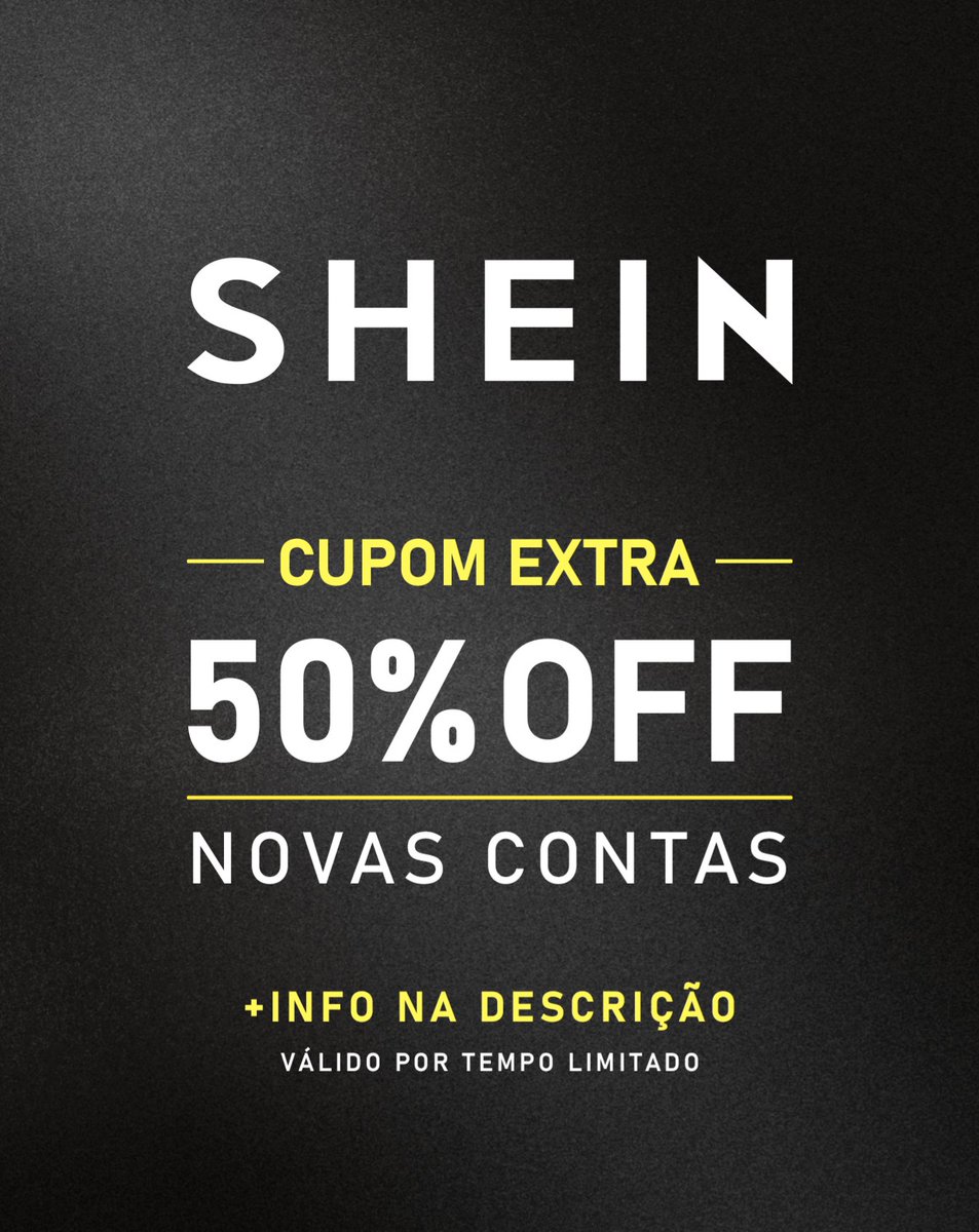 clubeoraculo's tweet photo. 🚨 CUPOM SHEIN • APROVEITE!

🔥 Até 80% OFF
👉🏽 https://t.co/cODOfEJNvW

🎟 Cupom 50% DE DESCONTO [contas novas]
👉🏽 Resgate: https://t.co/cjeONmunjA

⚠️ COMO GANHAR O CUPOM DE 50% OFF:
👉🏽 Crie uma nova conta com outro email/tel

🔍Ou instale o app e digite VQUM7 na pesquisa https://t.co/7EGjZiO7vd