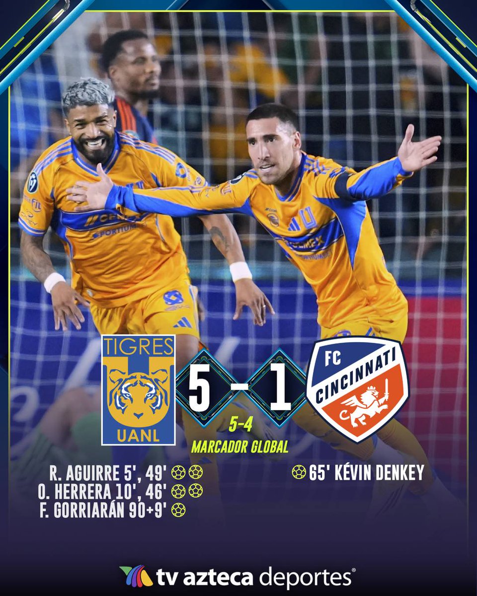 AztecaDeportes's tweet image. ¡Gorriarán el HÉROE! 🤯🤯🙌

Un gol suyo al 90+9' le dio a Tigres el milagroso triunfo en el global frente a Cincinnati.

Los felinos se meten con drama a la siguiente fase de la Concachampions.