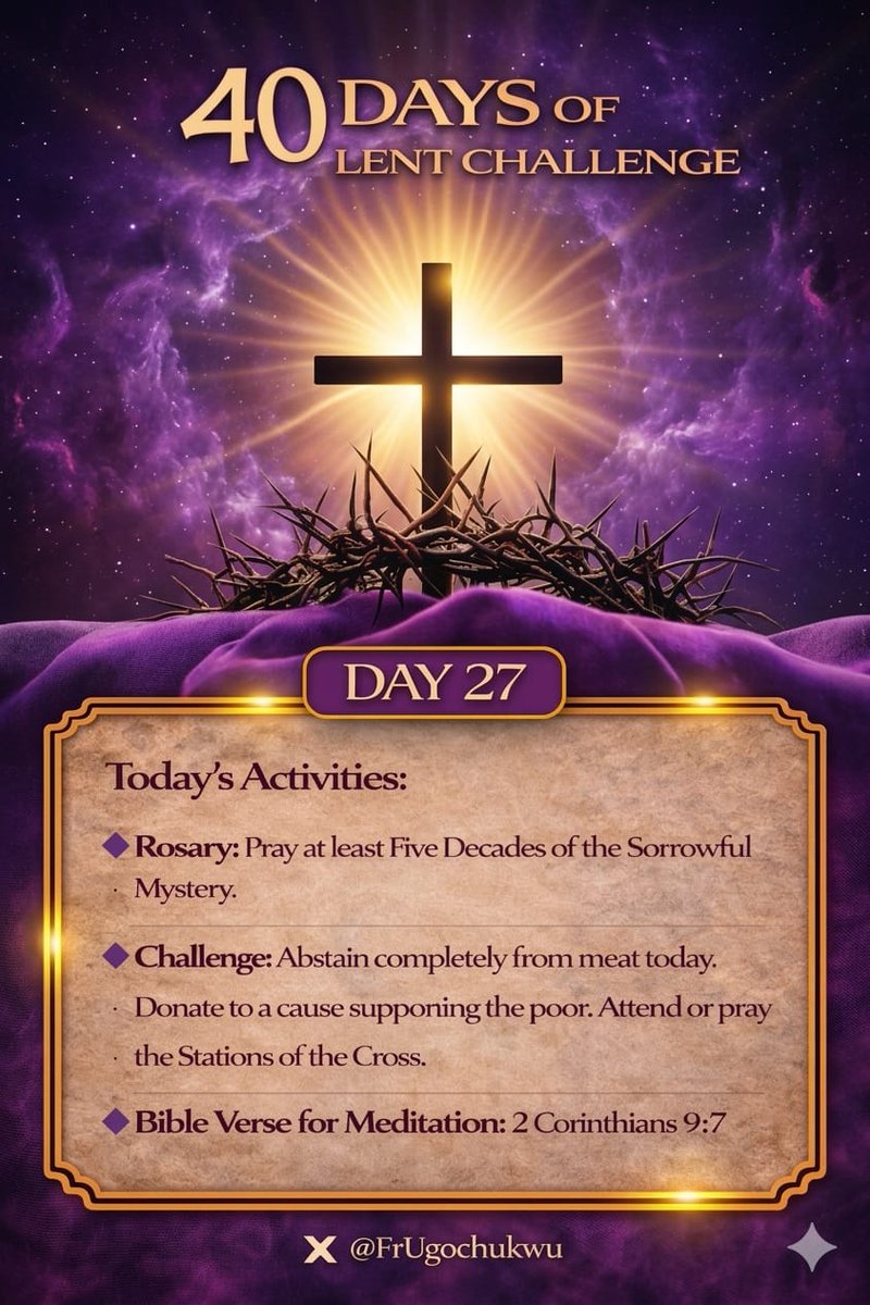 FrUgochukwu's tweet photo. 40 Days of Lent Challenge:

Day 27 https://t.co/1W1WhRuUuo