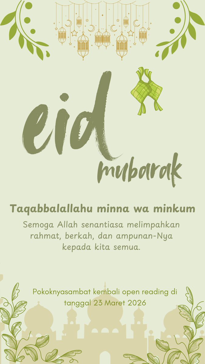 Met lebaran teman-teman reader dan klienku tercinta ❤️✨
Mohon maaf lahir dan batin yaw~
Kembali ke 0 yaa
Peace love and gawl🪄🫶