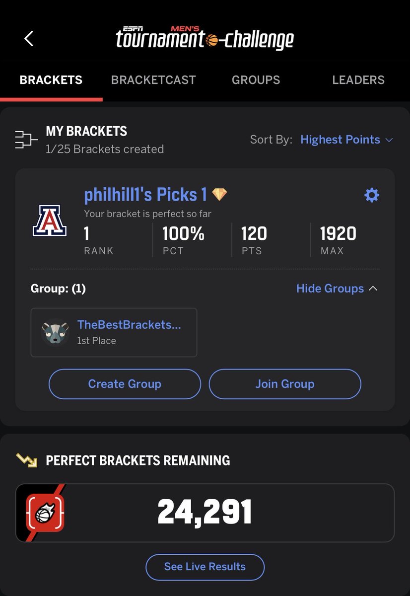 _philhill's tweet photo. Literally only made 1 bracket this year and just need SLU, Gonzaga, Houston, and Illinois to win to stay perfect for day 1 🫨 https://t.co/kkmK5D4fYs