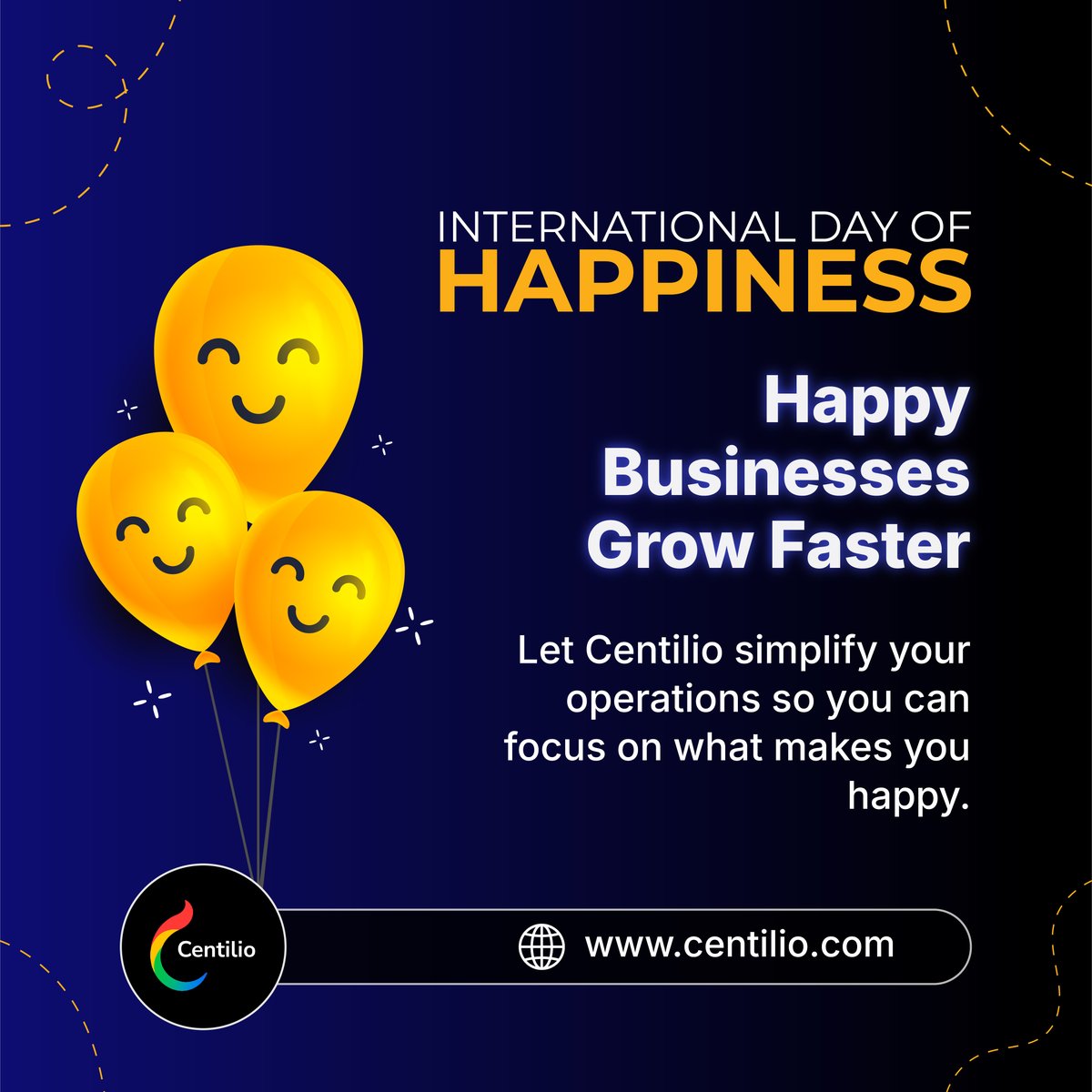 CentilioSign's tweet photo. Happy businesses grow faster. Simplify operations and focus on joy with Centilio.
#HappinessDay #BusinessJoy #Growth #Centilio #SimplifySuccess https://t.co/2Hine1fc2j
