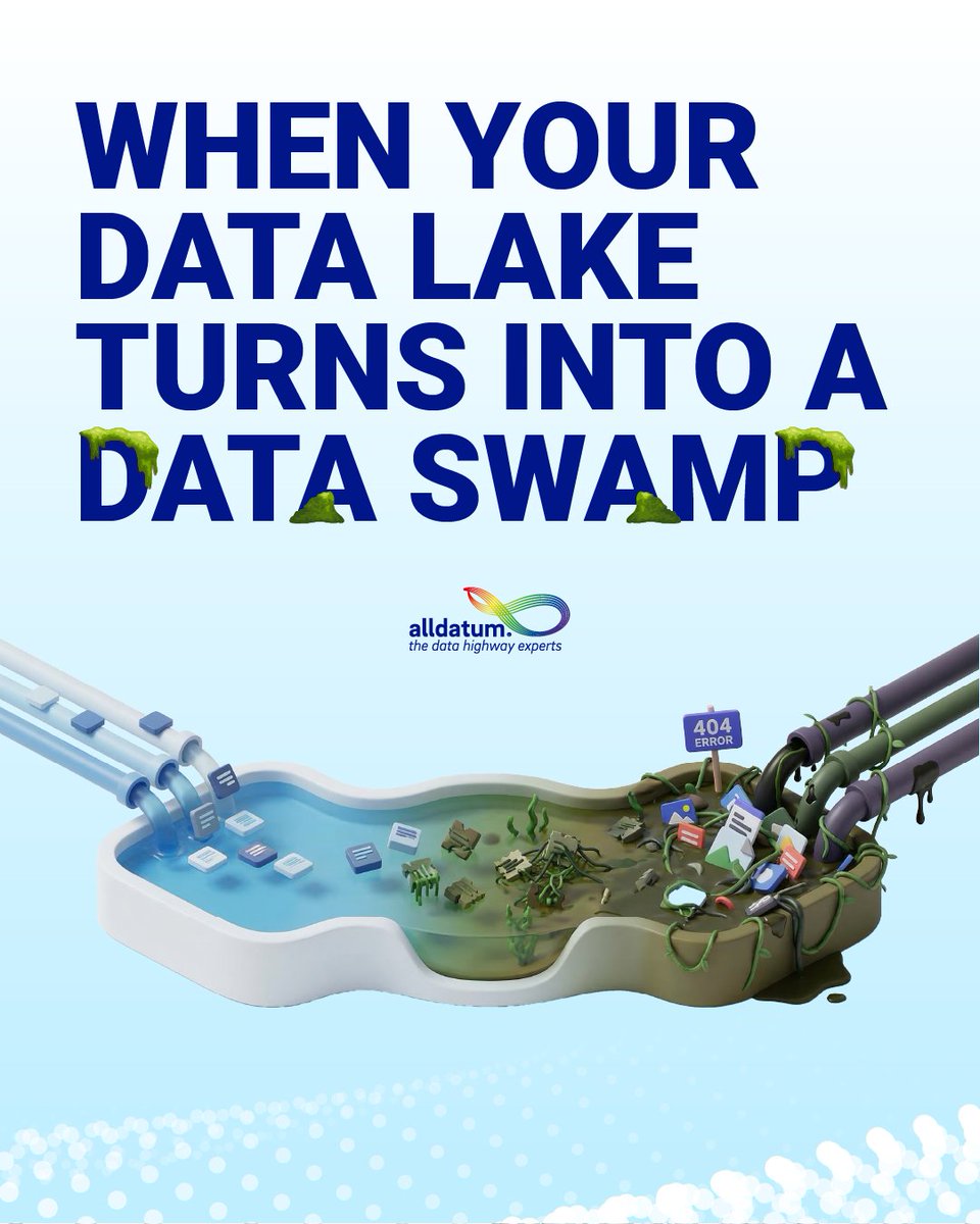 Alldatum_'s tweet image. Companies build a #DataLake to centralize information and unlock the value of their data, but without governance, it can turn into a #DataSwamp:
❌ No one knows what data exists
❌ No quality or clear ownership

Poor data management: bit.ly/3NLnx9S