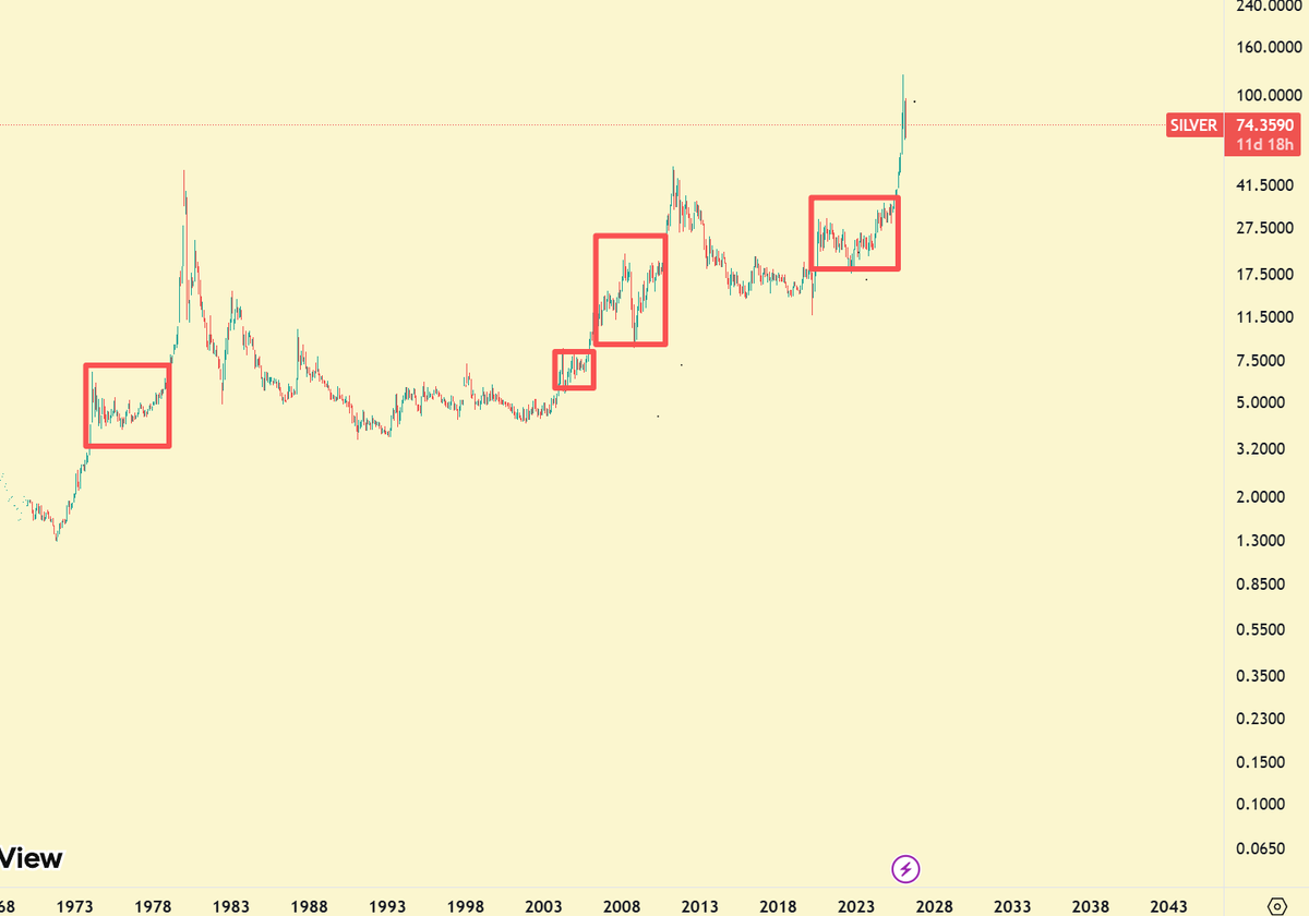 在历史上的白银牛市中，价格震荡一两年甚至三四年的情况并不少见，真正的长期主义者需要有这种耐得住寂寞的能力

我不喜欢预测市场，所以我并不是说当前我们一定处于这种状态，但我认为这种情况在未来一定会再次出现，届时才是对长期主义者真正的考验

然而我相信一切等待都值得