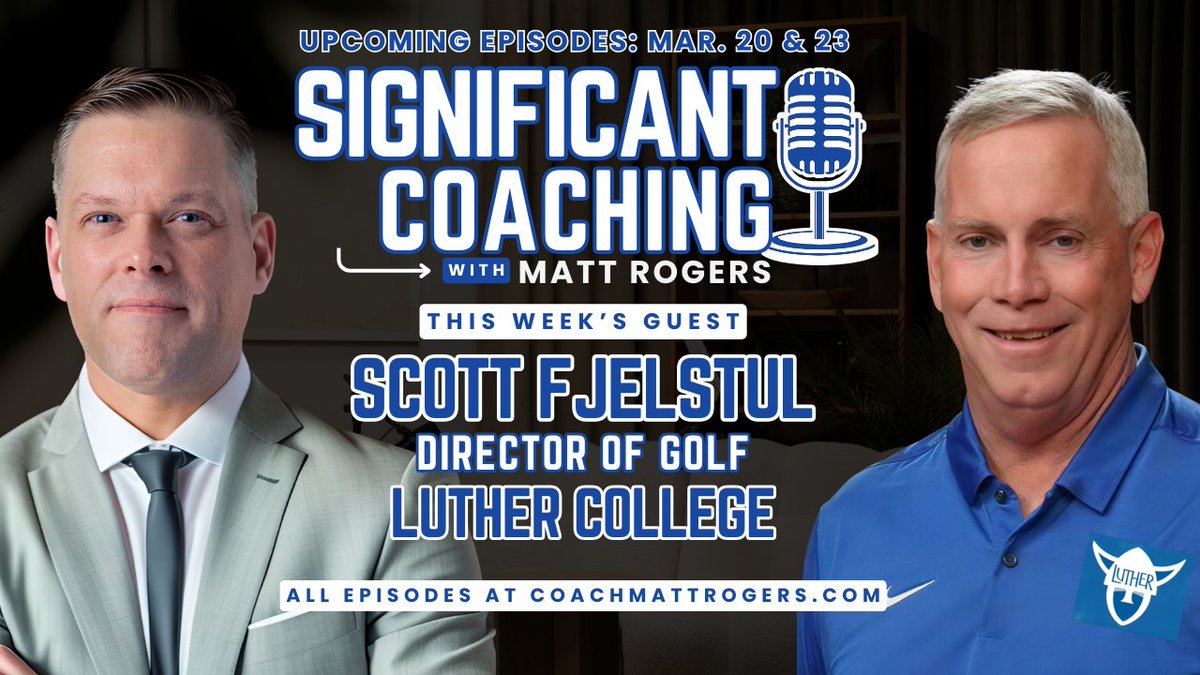 coachmattrogers's tweet photo. β³ Scott Fjelstul Week on the Significant Coaching Podcast
39 years. Elite consistency. People-first coaching.
π
Mar 20 β Significant Coaching
π
Mar 23 β Significant Recruiting
This is a masterclass.
π https://t.co/Q0fWP5XtqA
#SignificantCoaching @luthercollege https://t.co/NK5Qi78NGf