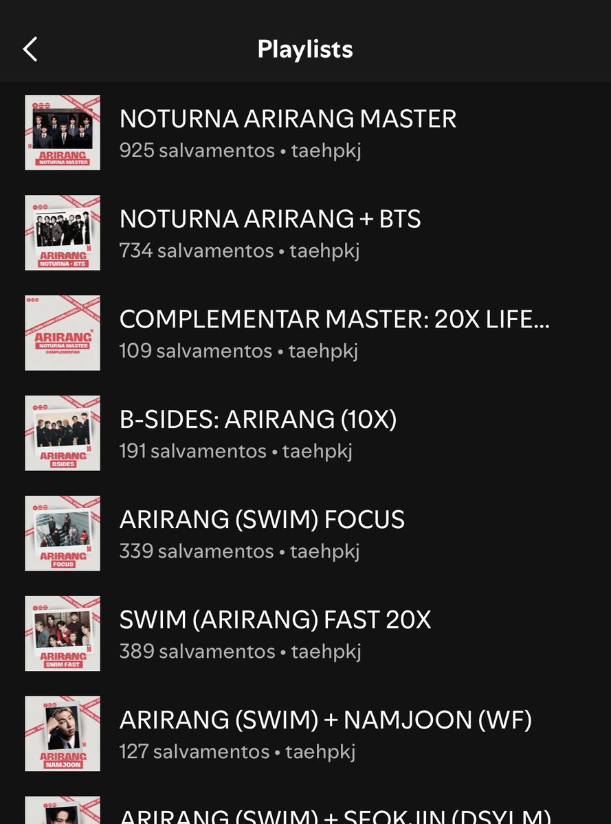 taehpkj's tweet photo. minhas playlists no SPOTIFY para fazer stream em ARIRANG e SWIM; a thread ౨ৎ ⊹ ࣪ ˖

perfil: https://t.co/bG6hAmm5Uw https://t.co/mYBP407X4p