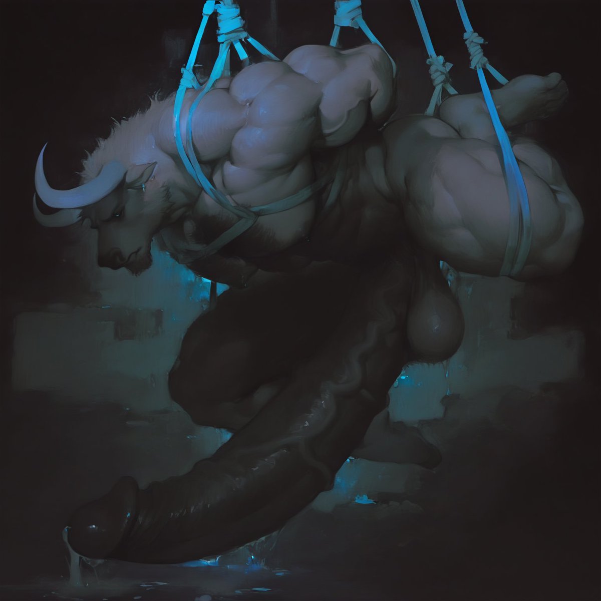 🪢🪢 #AIart #furry #male #bara