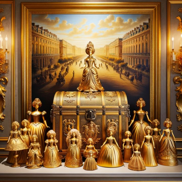 Art of the Day! "Gold Doll Trunk Painting". Buy at: ArtPal.com/goldpaintings?…