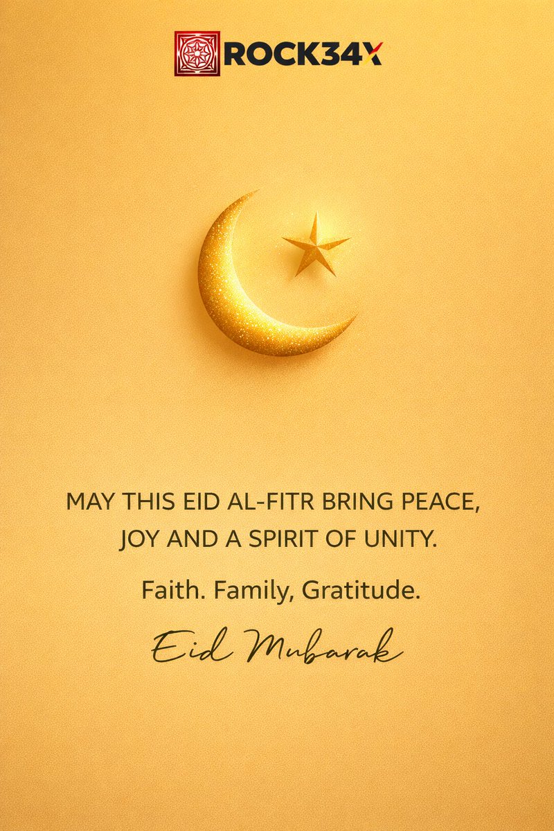 Rock34XOfficial's tweet photo. May this Eid bring security, prosperity, and endless joy to our homes and our world. Eid Mubarak!
Faith. Family. Gratitude. ✨ Eid Mubarak to everyone celebrating! #EidMubarak #PeaceAndProsperity https://t.co/qsDFYxa54j