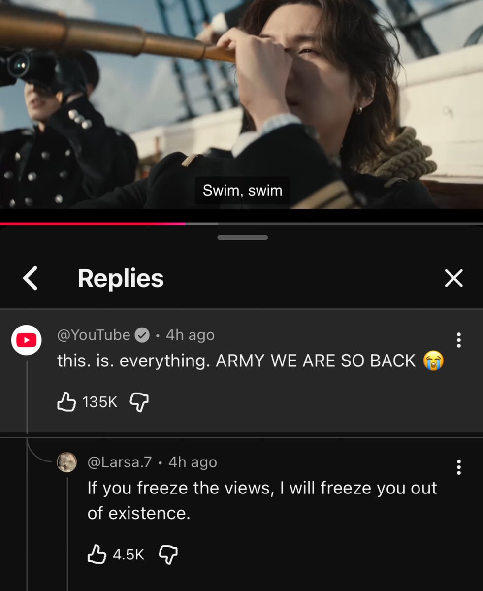 youtube armys didn’t come to play 😭