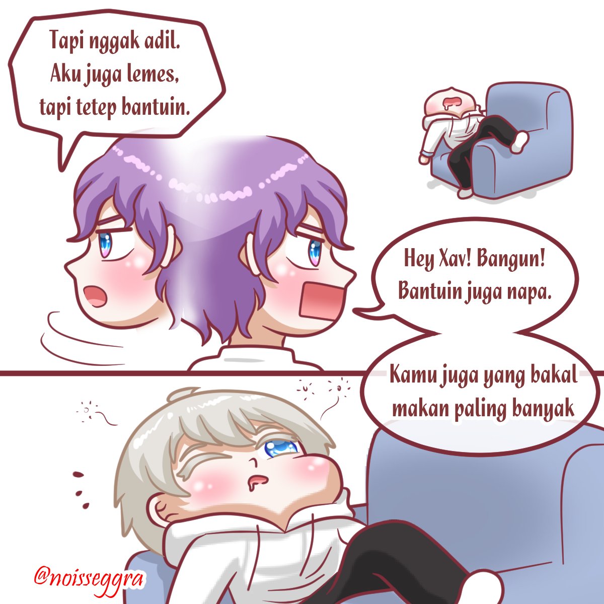 Kai_Noisseggra's tweet photo. It's time for making treats for Eid ✧(｡•̀ᴗ-)✧
.
Next part and English version below 👇
.
.
#LoveandDeepspace #Eid #ramadan #noisseggra #xavier #zayne #rafayel #sylus #caleb #noisseggra_art #MC #cute #chibi #funny #memes #puasa #ramadhan #fasting #halalmeme #lebaran #hariraya https://t.co/yMSaY9S7iO