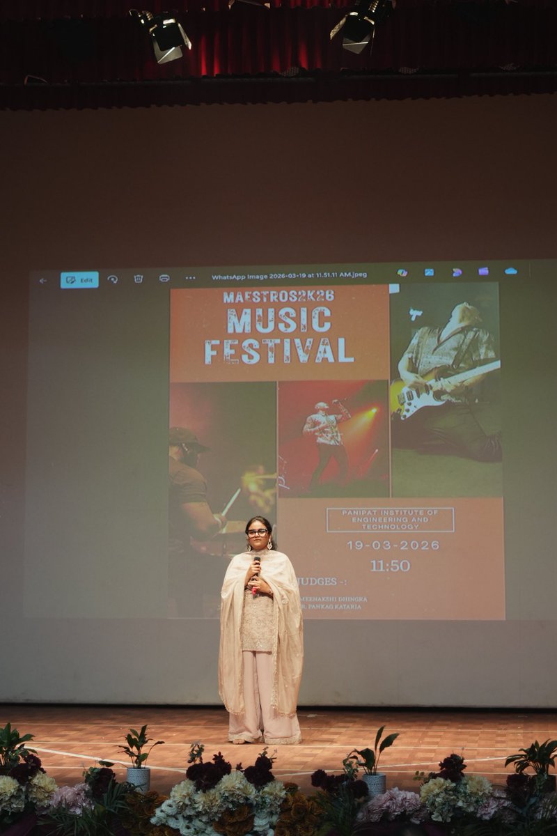 PIETPanipat's tweet photo. Day 1 at Mastero @ PIET was all about energy, teamwork, and unforgettable moments πβ¨
From electrifying group dances to non-stop fun, the vibe was truly unmatched! Students brought the stage alive and created memories to cherish forever π«π₯
#Mastero2026 #PIETLife #CollegeFest https://t.co/kIzqMwkZRS