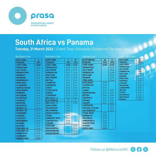 Metrorail W/Cape tweet media